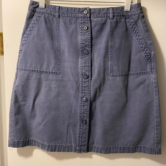 ⚫️- Eddie Bauer denim skirt button front 12 petite - blue - - Picture 5 of 6